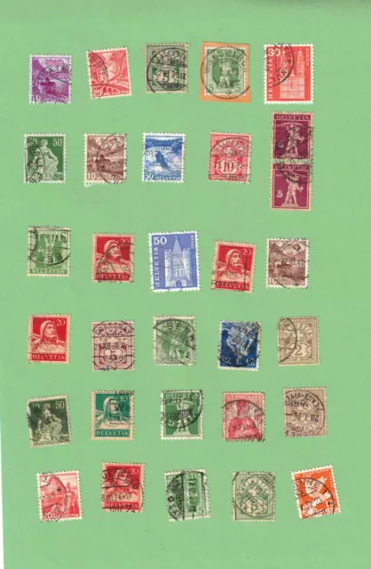 30 Briefmarken Schweiz, ab ca, 1880  gemischt, gestempelt, Zustand siehe Scan