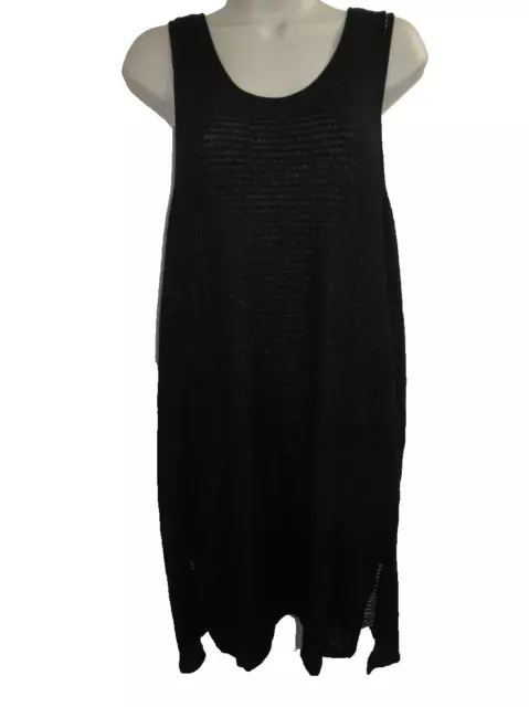 Splendid Women's Black Bardane Drapey Lux Sleeveless Tank Overlayer Dress Size M