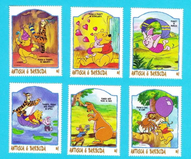 Winnie The Pooh And Friends Stamp Set 1998 Disney Tigger Piglet Kanga Roo Owl