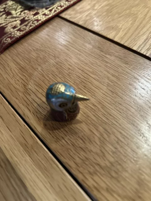 Vintage Chinese Cloisonne Enamel Bird Head Thimble