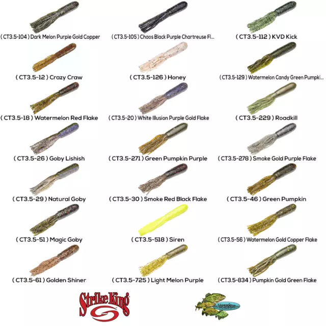 STRIKE KING COFFEE Tubes 3.5 Inch Pick 21 Lure Colors CT3.5 Soft Plastic  Baits $9.99 - PicClick
