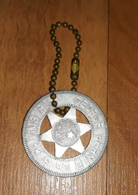 George Behnle Metal-Typer Stamped Lucky Star Souvenir Token Harvard AUT Mach M 3