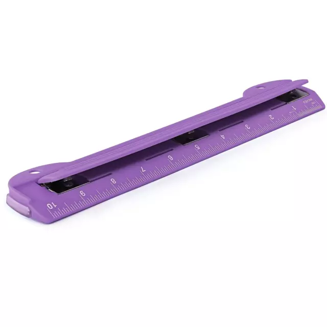 Office Desktop Hole Paper Punch Purple Puncher 3 Sheets Capacity Removable Tray