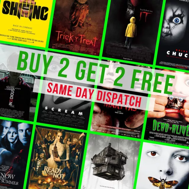 All Time Great Horror Movie Posters Classic Modern Cinema Wall Poster Print