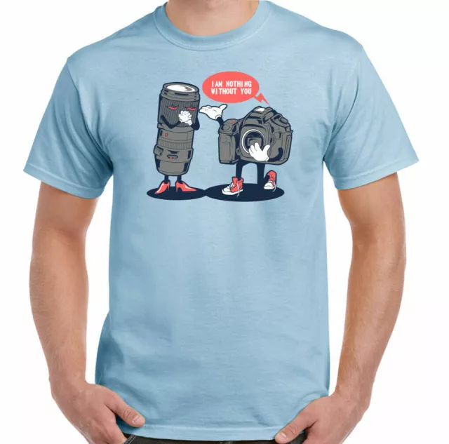 Fotografia T-Shirt Uomo Divertente Obiettivo Fotocamera Top Nothing Without Voi
