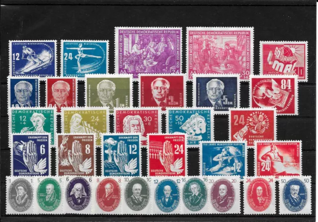 DDR Jahrgang 1950 mit Block 7 postfrisch einwandfrei kpl.
