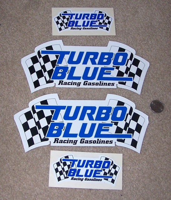 4 - Original Turbo Blue Racing Gasolines - decals/stickers  NHRA  Hot Rod