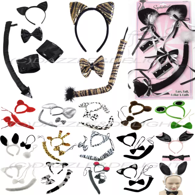 Fancy Dress Animal Set Ears Tail Dress Up Instant Kit Animal Costume Accessory