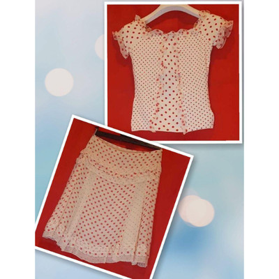 Blumarine Top Skirt Set Up Dress Red White Women Size 40/38 Preowned