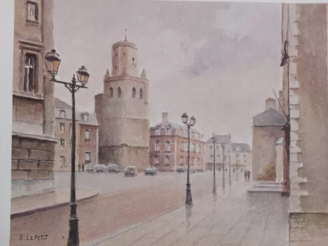 Emmanuel Le Petit Aquarelle Boulogne Sur Mer Engraving Pas De Calais 1981 Rl6