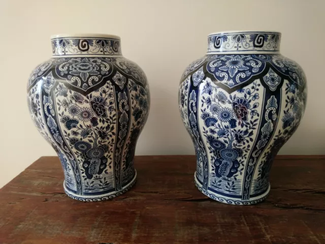 Paire Vase En Faïence De Delft B Blue.