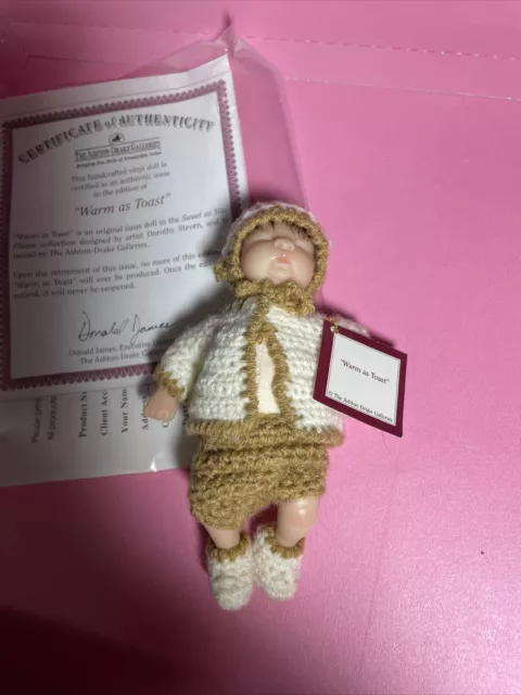 Ashton Drake Galleries 4.5" Vinyl Doll Warm As Toast Sweet As You Please Nib Coa