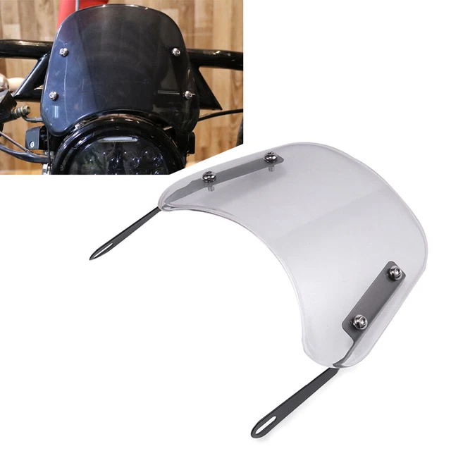 Motorcycle Headlight Windshield Windscreen For 5-7'' Round Headlamp Clear