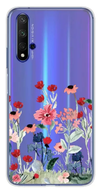 Coque en silicone imprimée compatible Huawei Honor 20 Printemps en fleurs