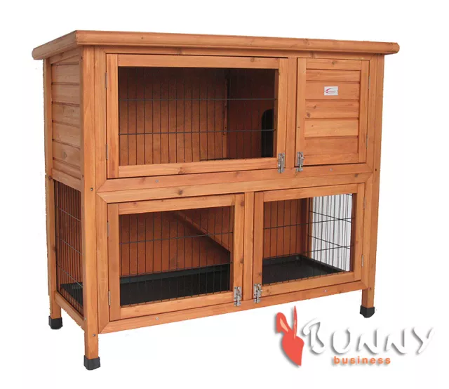 Deluxe Double Decker Rabbit / Guinea Hutch With Legs / Hvy Duty Wire Hutches Run