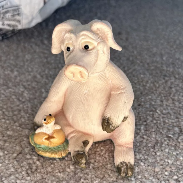 Piggin’ Welcome Pig Figurine 1995 David Corbridge Handmade Ornament Retired