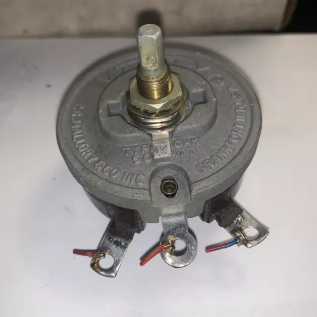 Mallory 50R LARGE Rheostat Potentiometer 300v used  electric part