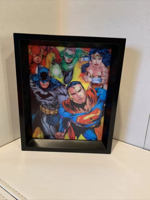 DC Comics 3D Wall Art Framed Approximately 9x11” Multi Characters