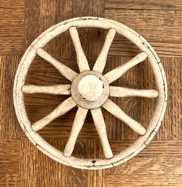 Antique Wheel Replacement Vintage Victorian Era Wicker Baby Carriage Wood