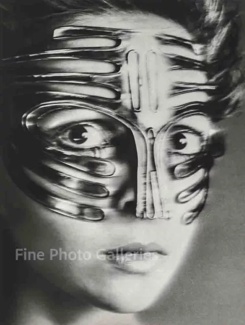 1960s Vintage RICHARD AVEDON Female Fashion Metallic Face Mask Duotone Photo Art