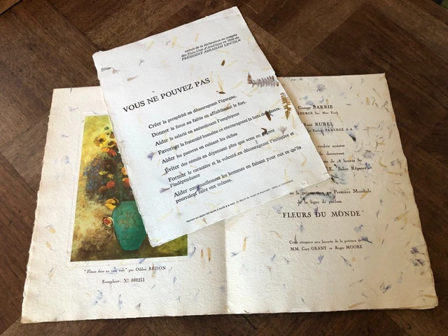 SUPERBE INVITATION RÉCEPTION à l'HÔTEL PLAZA-ATHÉNÉE " FLEURS DU MONDE " FABERGÉ