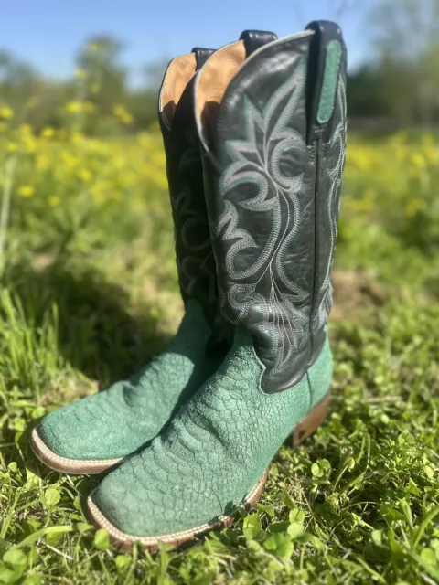 Women ROPER Size 8 M Leather Western Cowboy Boots Suede Santa Fe Turquoise K Toe