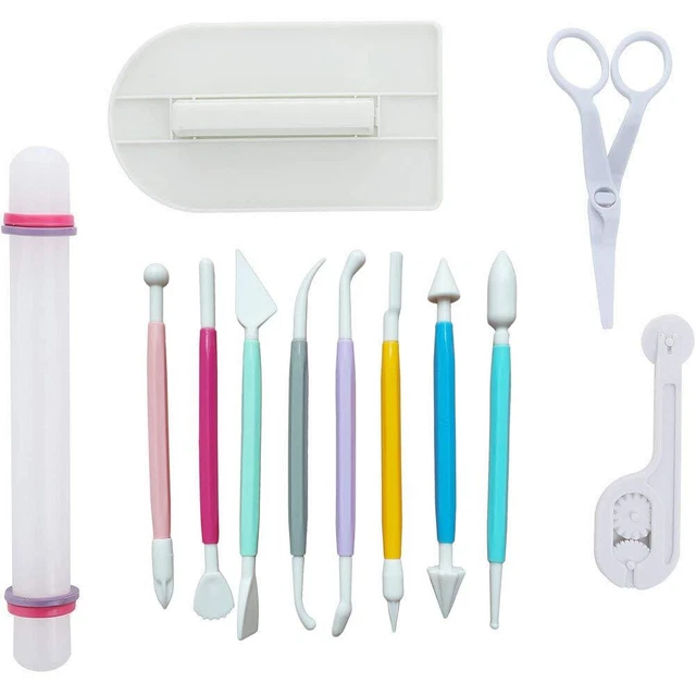 Marshmallow Fondant Cake Decorating Hand Tool 12 Pcs - Sugarcraft