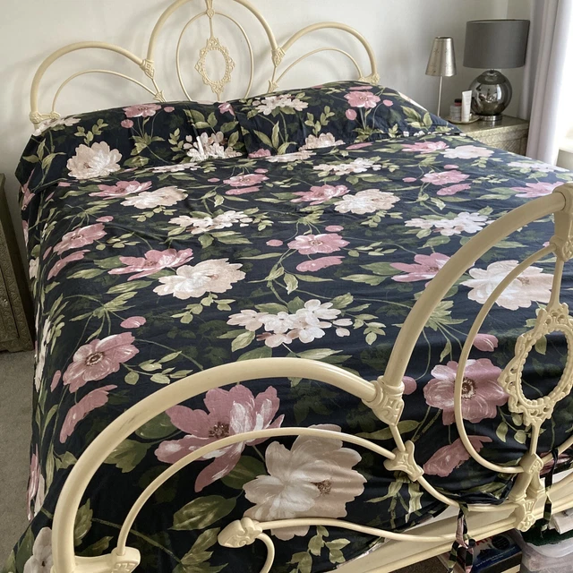 IKEA BLEKFRYLE BLACK Floral King size duvet cover set £16.59 PicClick UK