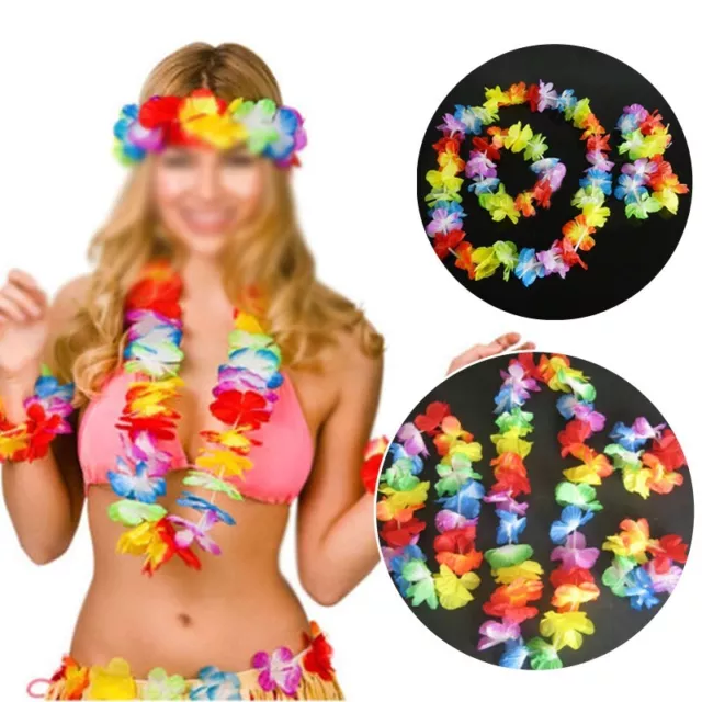 Crea istantaneamente un'atmosfera tropicale 4 pz set di collane Flower Leis