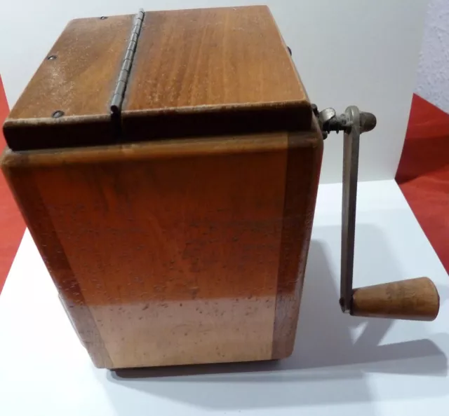 Leinbrocks ideal Mahlwerk Kaffeemühle Holz Stahlmahlwerk D.R.P. 19 cm Vintage