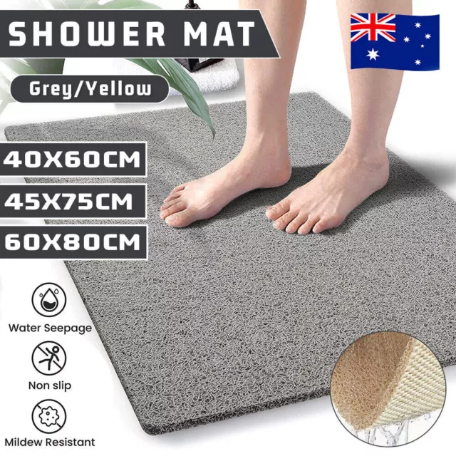 AU Shower Rug Anti Slip Loofah Bathroom Bath Mat Carpet Water Drains Shower Bath