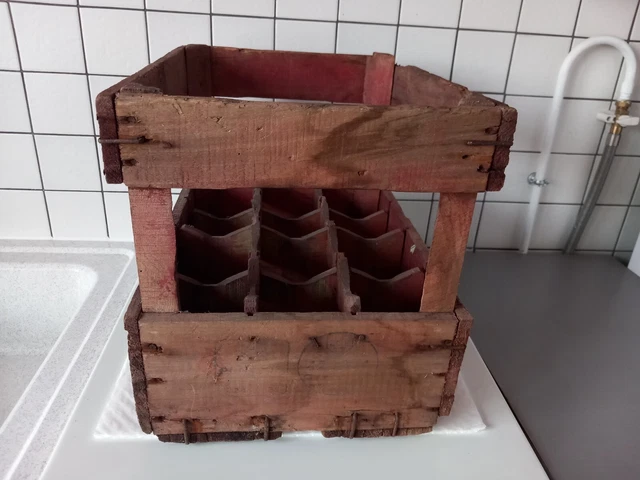 ANCIEN CASIER A BOUTEILLES EVIAN En BOIS / VINTAGE BISTROT
