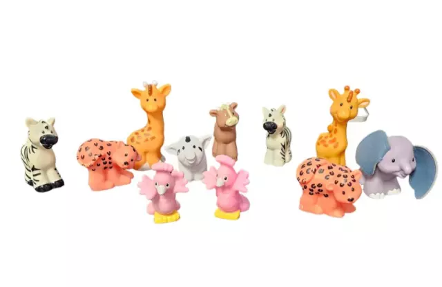 Fisher Price Little People Zoo Animals Farm Lot of 11 Cow Pig Elephant Giraffe