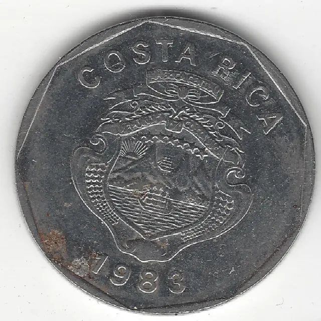 1983, Costa Rica 20 Colones, B.C.C.R. Coin/Money