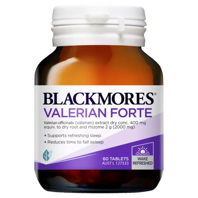 Blackmores Valerian Forte 60 Tablets Sleep Support Fall Asleep Wake Refreshed