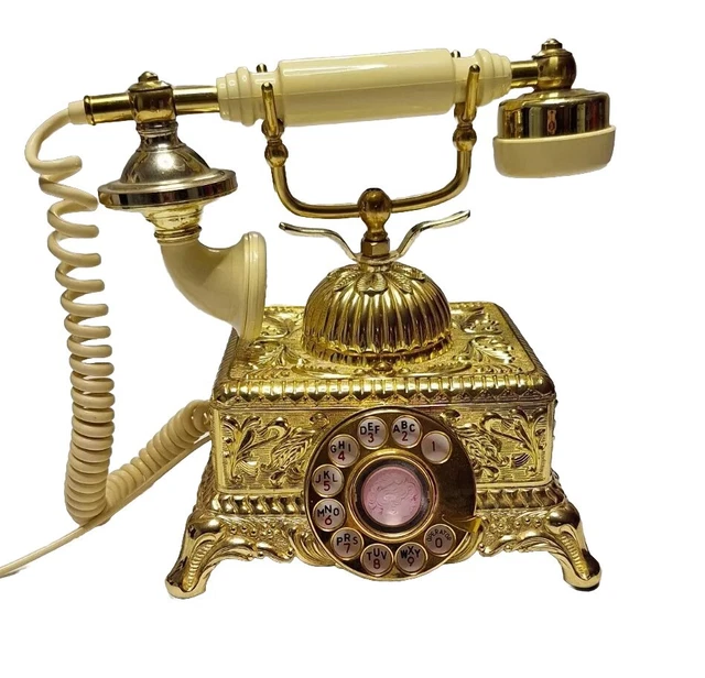 RADIO SHACK DIAL Rotary Telephone Gold Old Fashioned Classic Corded