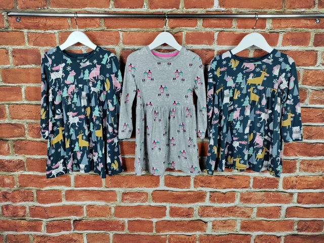Girls Bundle Age 2-3 Years Next M&S Long Sleeve T-Shirt Dress Set Animals 98Cm