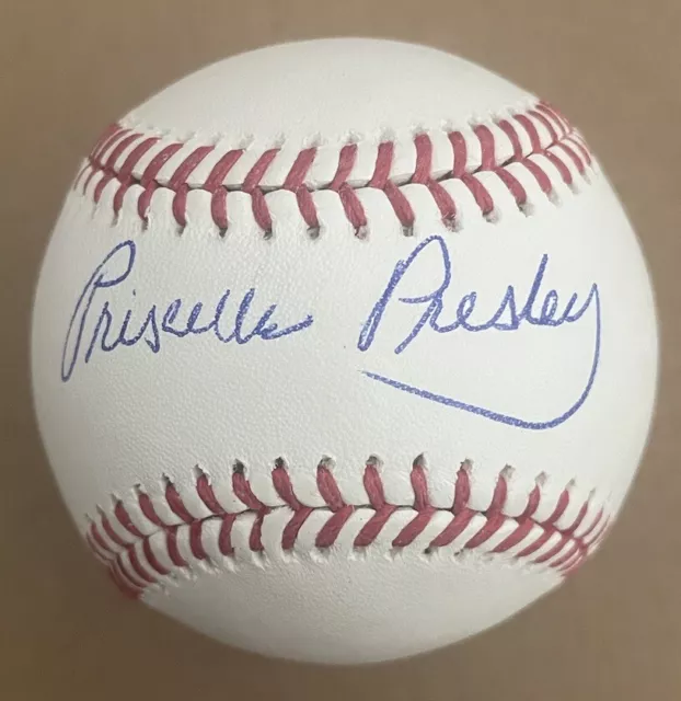 PRISCILLA PRESELY signed (ELVIS ENTERPRISES) ROMLB baseball PSA/DNA COA AN39813