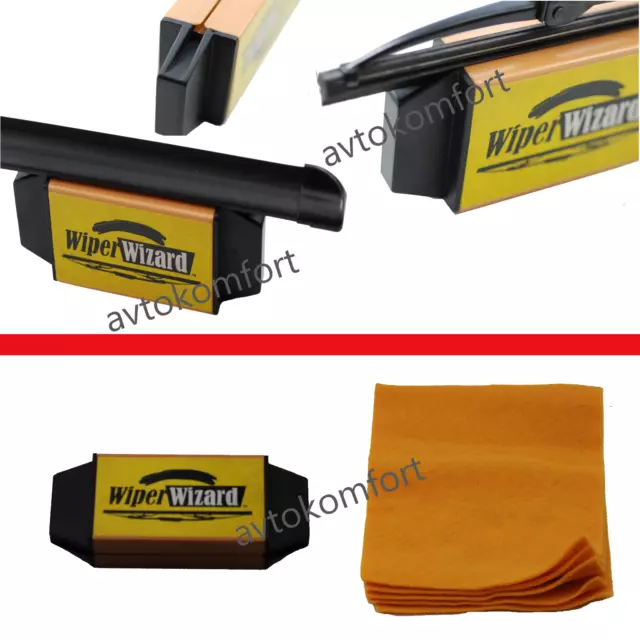 Wiper Blade Repair Tool Fits Windshield Windscreen Car Cutter + 5 Wizard Wipes