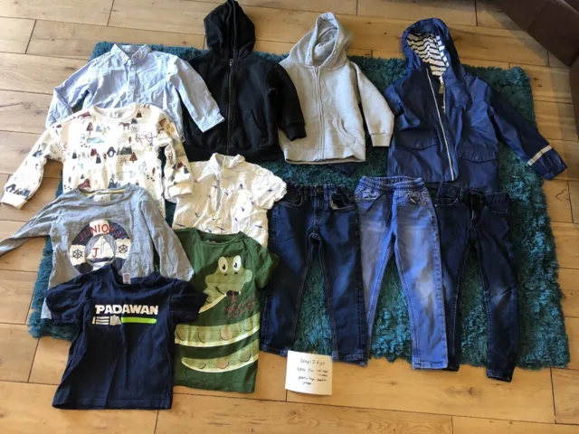 Boys Age 3-4 Years Clothes Bundle Next TU rain Coat Jeans Tops Hoodie Jumper Top
