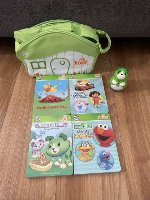 Leap Frog Tag Junior Reading System Lot With 4 Books, Reader & Case Free Ship