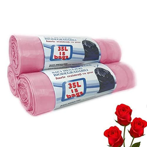 Sacchetti Cestino Profumati Rose Sacchetti Cestino Riciclati per Cucina Set 3 Rotoli Conta 45 Sacchetti