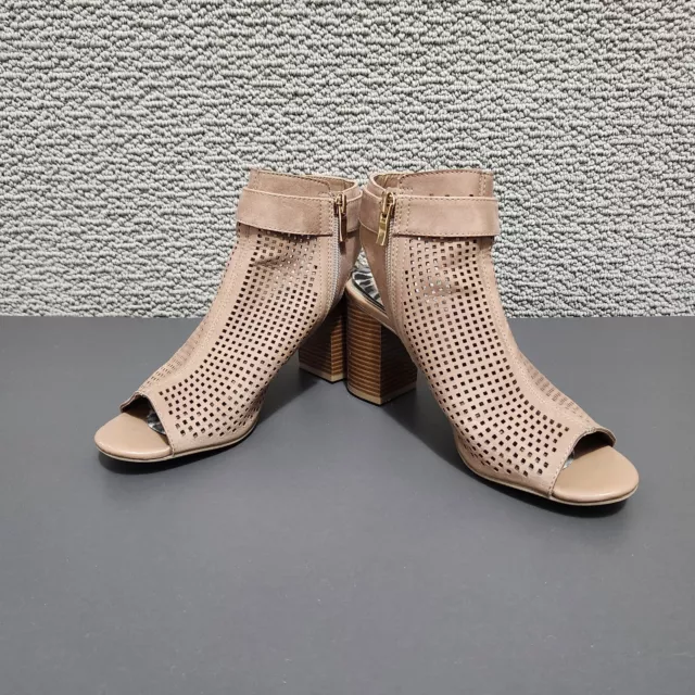 ANA TROUT Women's Brown Shoes Sandals Mid Height Heel Tan Mesh Size 7M