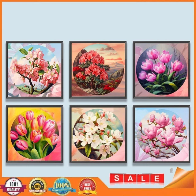 Kexpery 4 Kit Diamond Painting 5D Fai Da Te - Quadro Con Strass Rotondi 30x30 Cm - Decorazione Casa Nonna