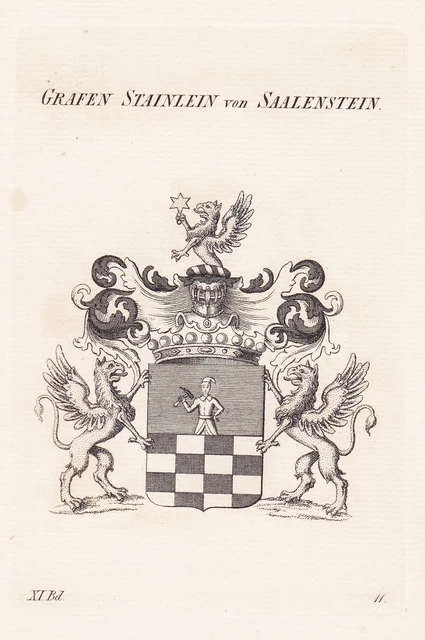 GUÉRANDE FRANÇOIS-JOSEPH DE Klinglin France Armoiries Adel Coat Arms Aquarelle EUR 17,71