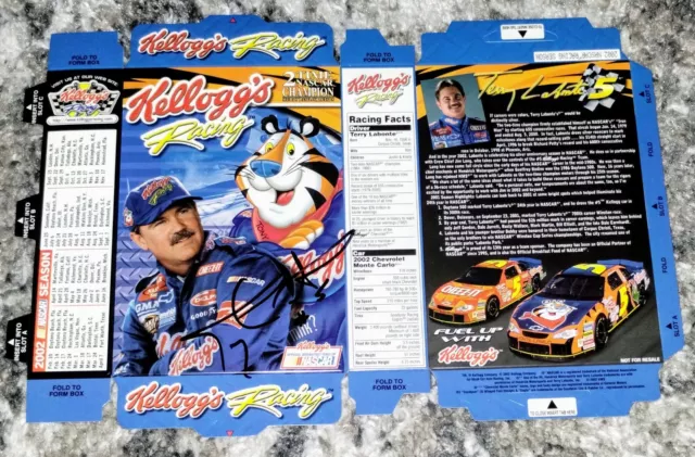 Terry Labonte Signed Cereal box