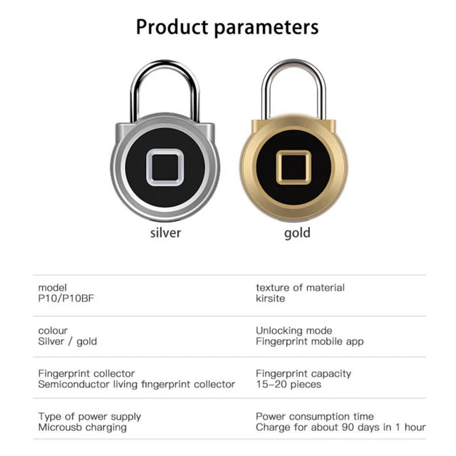 intelligente d'empreinte digitale Cadenas électronique d'empreinte digitale 3