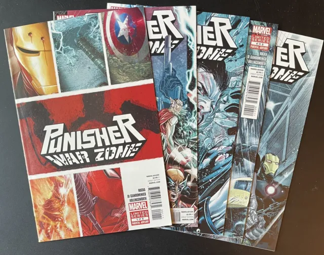 Punisher: War Zone #1 #2 #3 #4 #5 Complete Series Set! (Marvel 2012)