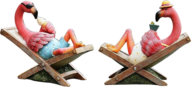Pink Flamingo Garden Statues Flamingo Ornaments Small Flamingo Statue Summer Tro