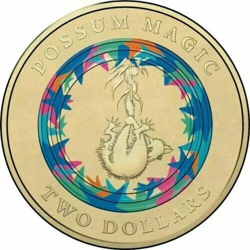 Australian Two Dollar $2 coin - 2017 POSSUM MAGIC Coloured Invisible Hush Circ